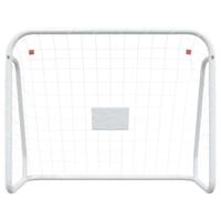 Voetbaldoel met net 125x96x60 cm staal en polyester wit - thumbnail