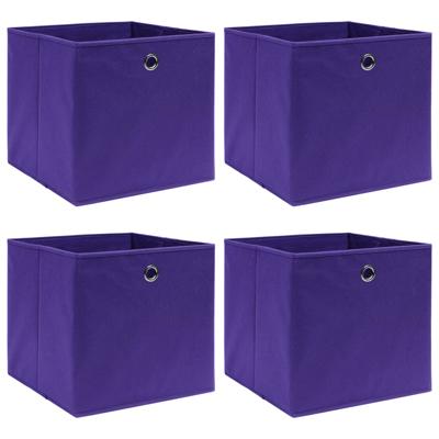 VidaXL Opbergboxen 4 st 32x32x32 cm stof paars