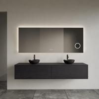 Onderkast Gliss Design Joa Black Veneer 180 CM 2 Laden Incl.Topplaat - thumbnail