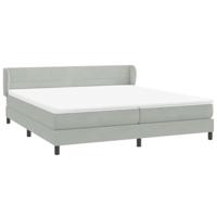 Boxspringbed met matrassen 180x220 cm fluweel lichtgrijs - thumbnail