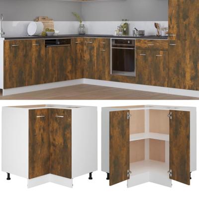 Keukenkastje Lyon 75,5x75,5x81,5 cm bewerkt hout gerookt eikenkleur