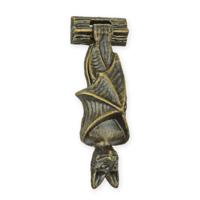 Paar gietijzeren vleermuis deurkloppers - thumbnail