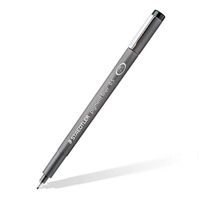 Staedtler pigment liner fineliner, ronde punt, schrijfbreedte 0,5 mm, op blister, zwart