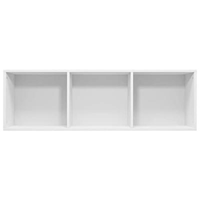 Boekenkast/tv-meubel 36x30x114 cm bewerkt hout wit