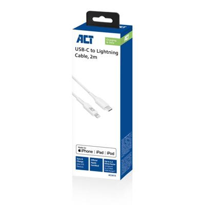 ACT AC3015 USB-C naar Lightning | Laad- en Datakabel | MFI gecertificeerd | 2 meter