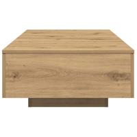 Salontafel 90x60x31 cm bewerkt hout artisanaal eikenkleurig - thumbnail