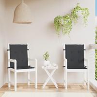 VidaXL Tuinstoelkussens lage rug 2 st 100x50x3 cm oxford stof zwart - thumbnail