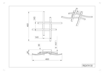 Trio PlafondlampRoute vierkant - R62474135