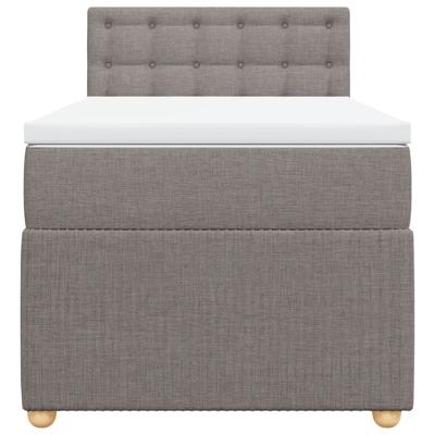 Boxspring met matras stof taupe 90x200 cm - thumbnail