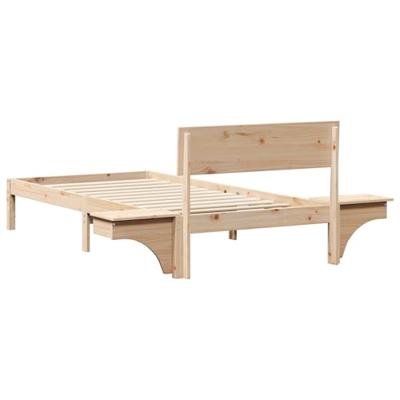 Bedframe met nachttafels Bruin 90 x 190 cm Massief grenenhout Bedframe met nachttafels Bruin 90 x 190 cm Massief grenenhout