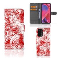 Telefoonhoesje met Naam OPPO A54 5G | A74 5G | A93 5G Angel Skull Rood - thumbnail