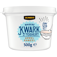 Jumbo Magere Kwark met Yoghurt Appel Kaneel 0% Vet 500 g - thumbnail