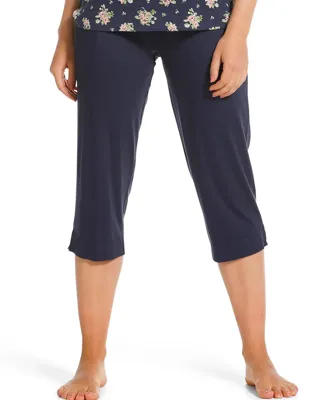 Capri pyjamabroek dames 3/4 broek - Donkerblauw - Viscose