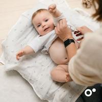 Verpakking van 3 inbakerdoeken - DOOMOO - Biologisch katoenen gaas - Oeko-Tex gecertificeerd - Beige - thumbnail