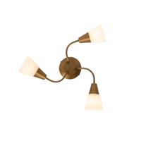 QAZQA Klassieke plafondspot goud met mat glas rond 3-lichts - Madi - thumbnail