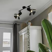 QAZQA Industriële spot zwart 2-lichts met kleppen - Movie - thumbnail