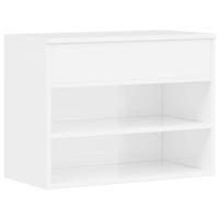 VidaXL Schoenenbank 60x30x45 cm bewerkt hout hoogglans wit - thumbnail