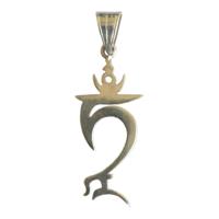 Zilveren Hanger Groene en Witte Tara - 32 x 15 mm - thumbnail