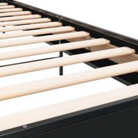 Bedframe bewerkt hout en metaal zwart 90x200 cm - thumbnail