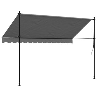Luifel uittrekbaar 300x150 cm stof en staal antracietkleurig - thumbnail