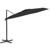 VidaXL Zweefparasol met led-verlichting 400x300 cm zwart - thumbnail