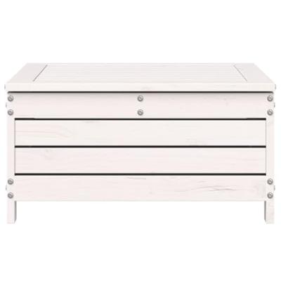 Tuinvoetenbank met kussen massief grenenhout wit