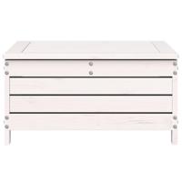 Tuinvoetenbank met kussen massief grenenhout wit - thumbnail