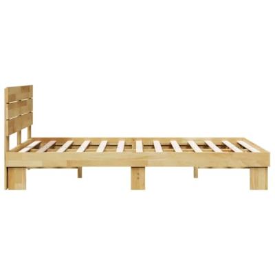 Bedframe hoofdeinde zonder matras 120x200 cm massief hout eiken