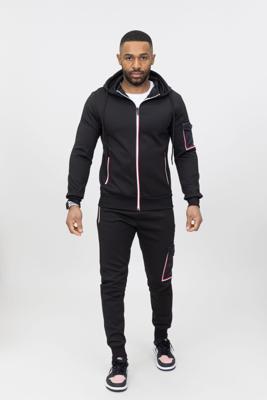 Zayne Milano - Heren Joggingspak - Zwart met bies - Style-Italie