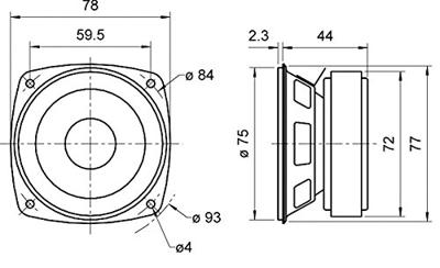 Visaton FRS 8 M - 8 Ohm 3.3 inch 8 cm Breedband-luidspreker 30 W 8 Ω Zwart