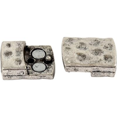 Creativ Company Magnetische sluiting, afm 7x29 mm, gatgrootte 3x10 mm, antiek zilver, 1 stuk
