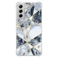 Samsung Galaxy S21 FE shockproof hoesje - Marmer blauw - thumbnail