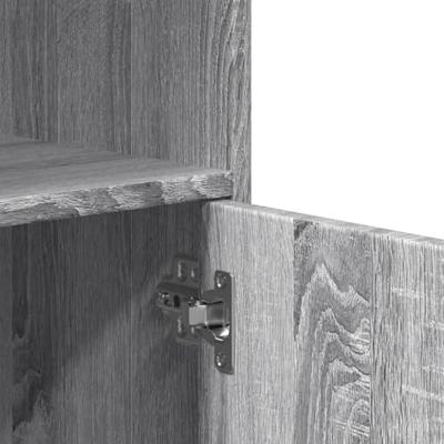 Rolkast 55x40x91 cm bewerkt hout grijs sonoma eikenkleurig