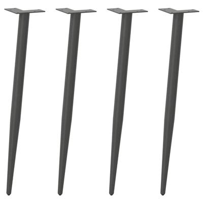 Salontafelpoten conische vorm 4 st 72-73 cm staal antraciet Salontafelpoten conische vorm 4 st 72-73 cm staal antraciet
