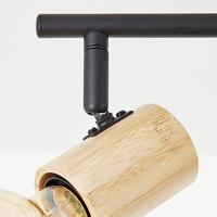 Brilliant PlafondlampKerry 3-lichts zwart met hout - 99715/76 - thumbnail