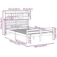 Bed met boekenkast zonder matras grenenhout wit 135x190 cm - thumbnail
