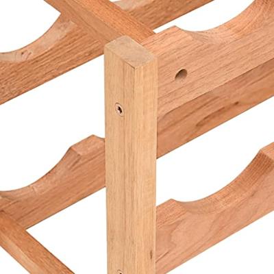 Wijnrek voor 12 flessen massief walnotenhout Wijnrek voor 12 flessen massief walnotenhout