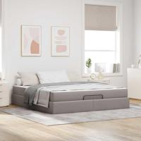 Bedframe met opslag Taupe 180 x 200 cm Stof - thumbnail