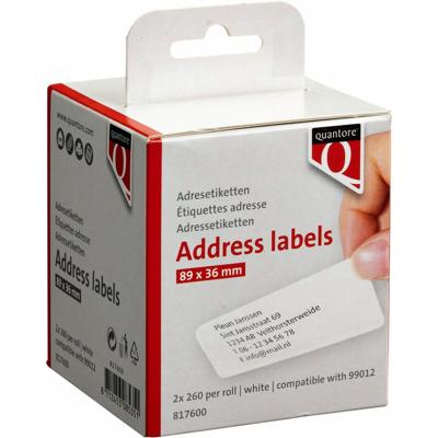 Label etiket quantore 99012 36x89mm adres wt Label etiket quantore 99012 36x89mm adres wt