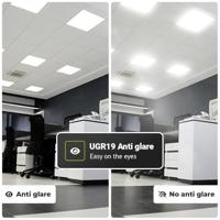 LED Paneel - 60x60 cm - 36 Watt - 4860lm (135lm/W) - 4000K neutraal wit - 1-10V Dimbaar - Flikkervrij - UGR19 - 5 jaar garantie - thumbnail