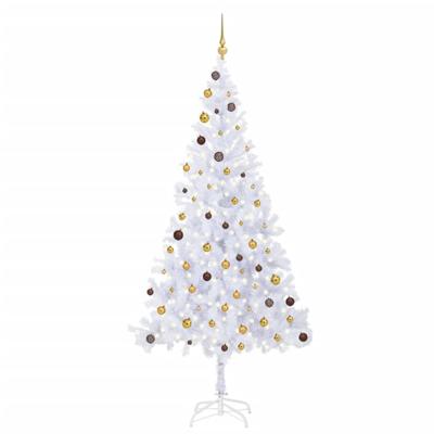 VidaXL Kunstkerstboom met verlichting en kerstballen 910 takken 210 cm