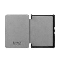 Lunso - Kobo Aura H2o edition 1 hoes (6.8 inch) - Lederen sleep cover - Cognac - thumbnail