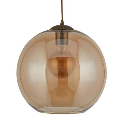 Searchlight Glazen hanglampBalls Ø 25cm messing met amber glas - 1621AM