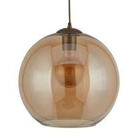 Searchlight Glazen hanglampBalls Ø 25cm messing met amber glas - 1621AM - thumbnail
