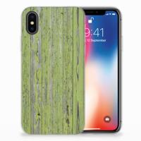 Apple iPhone X | Xs | Bumper Hoesje | Green Wood - thumbnail