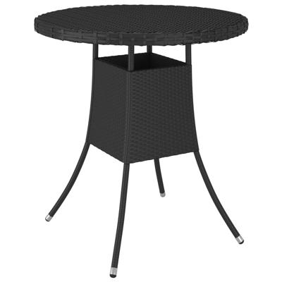 VidaXL Tuintafel 70x70x73 cm poly rattan zwart