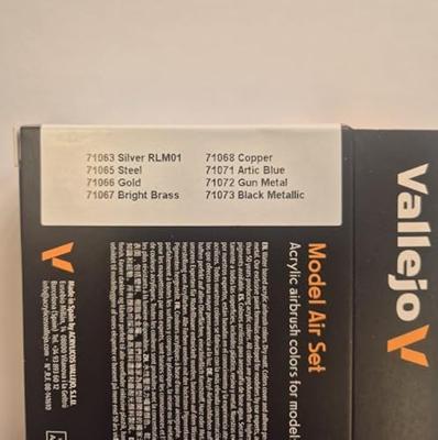 Vallejo 71176 Modelspoor mengkleur Zilver, Staal, Goud, Messing, Koper, Artic-blauw, Gunmetal, Zwart 8 stuk(s) Vallejo 71176 Modelspoor mengkleur Zilver, Staal, Goud, Messing, Koper, Artic-blauw, Gunmetal, Zwart 8 stuk(s)