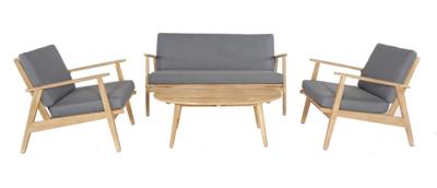 Garden Interiors Stoel-Bank Loungeset - Narvik - Acacia - Grijs - Garden Interiors
