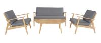 Garden Interiors Stoel-Bank Loungeset - Narvik - Acacia - Grijs - Garden Interiors - thumbnail