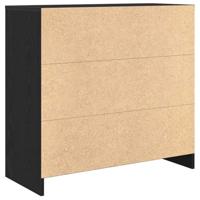 Dressoir met lade 80x34x76 cm spaanplaat zwart eikenkleurig - thumbnail